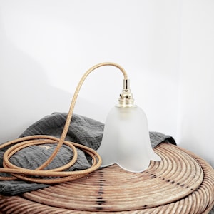 Tragbare Tulpenlampe aus Glas