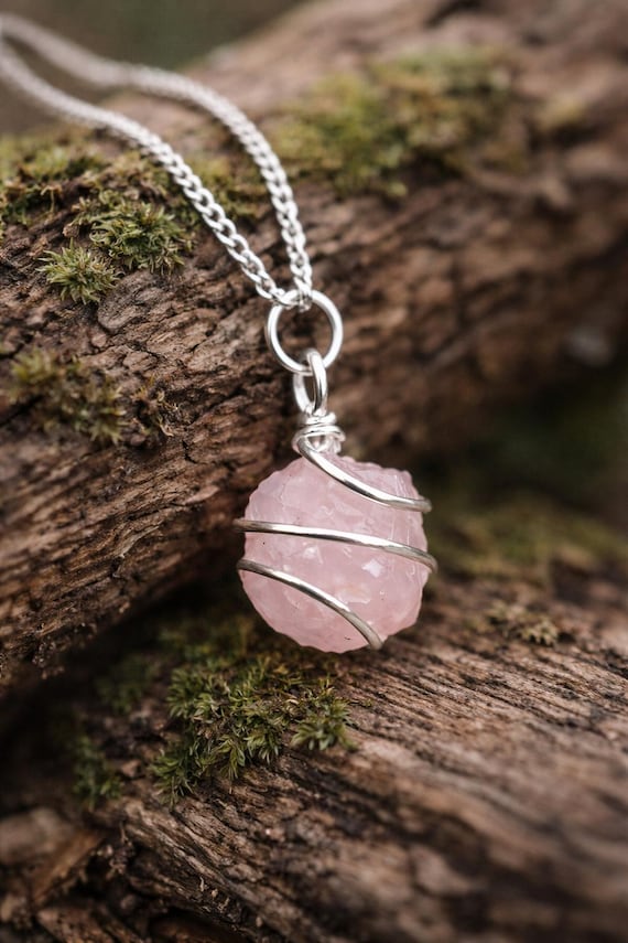 Delicate Pink Quartz Necklace - Bohemian Gemstone Accessory