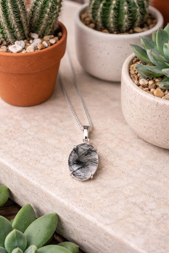 Rutile Crystal Necklace – Unique Rutilated Quartz Gemstone Jewelry