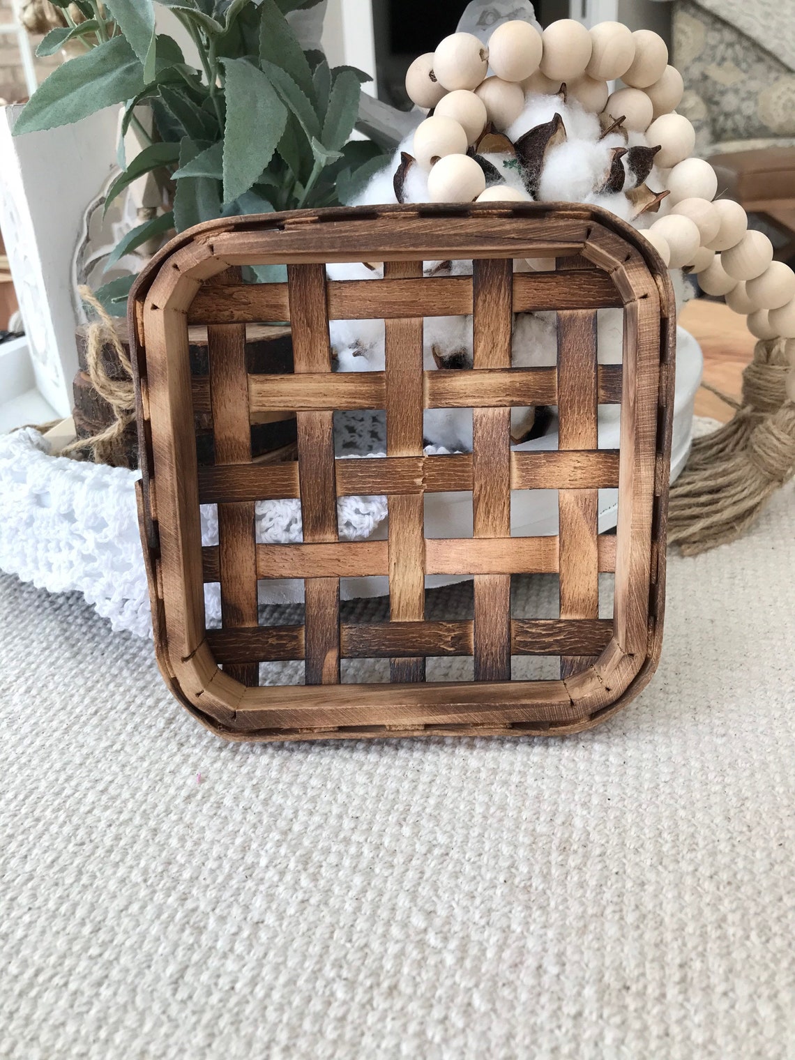 Mini Tobacco Basket Tobacco Basket Tiered Tray Decor Etsy