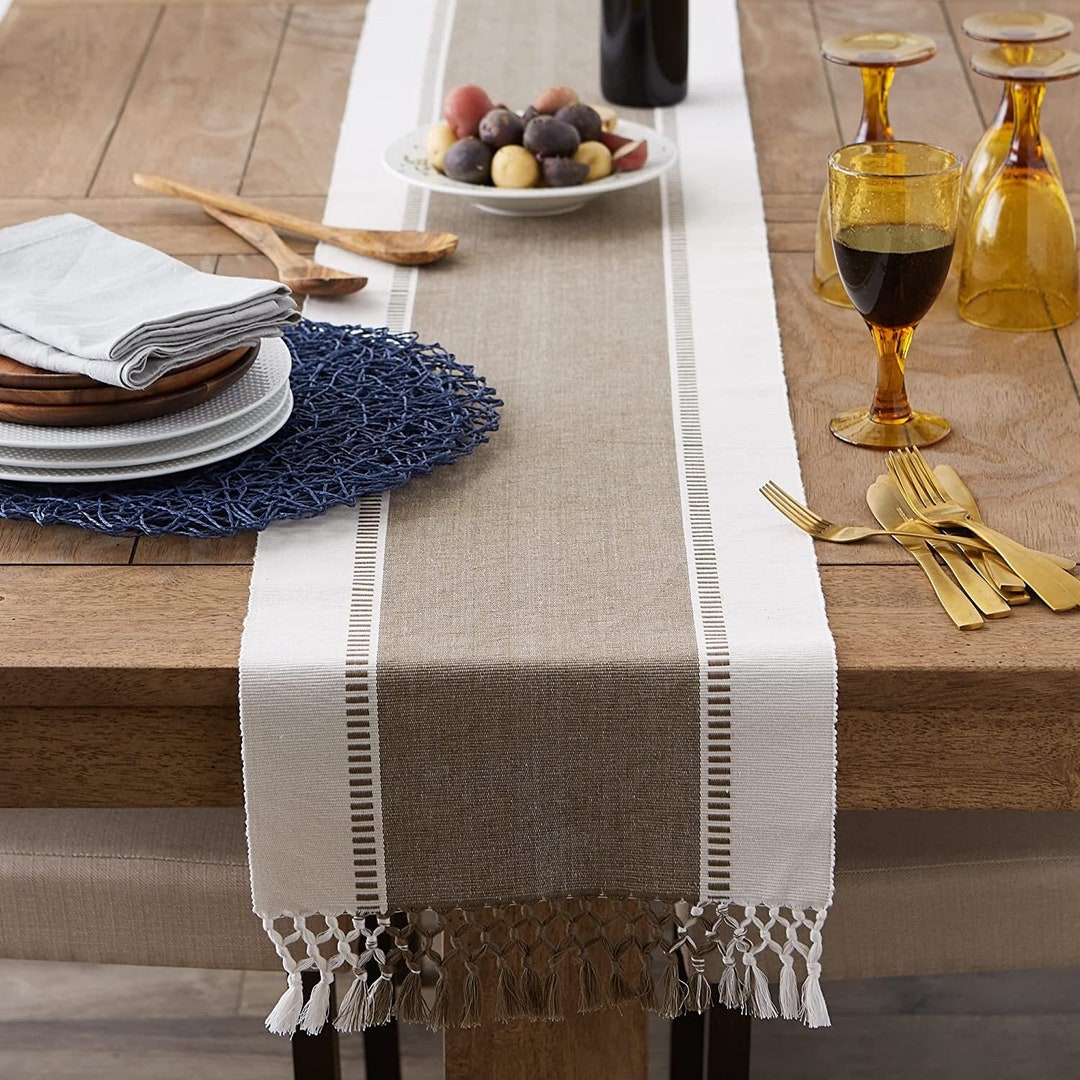 Brown Table Runner Fall Table Runner Farmhouse Table Etsy