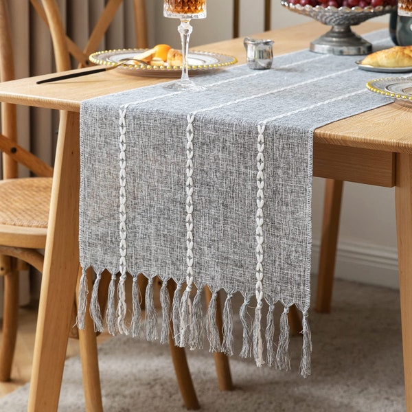 Grey Table Runner Etsy