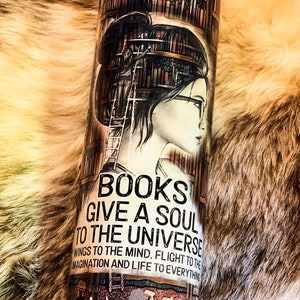Book Lover Library Tumbler, Library Travel Mug, Gift for Reader, Coffee ...