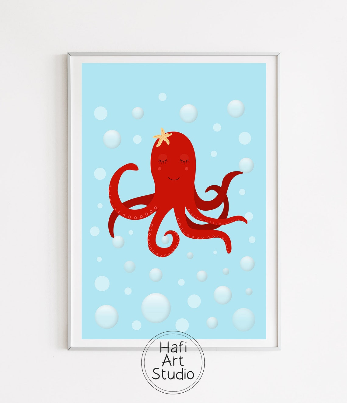 Octopus Nursery Print Undersea Wall Art Baby Room Prints Etsy