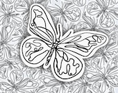 Clear Single Line Butterfly Die Cut Sticker