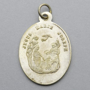 Holy Family. Antique Religious Pendant.