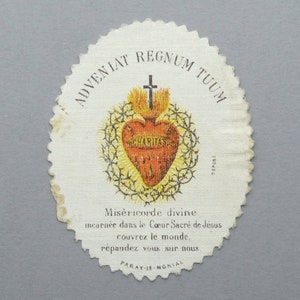 Sacred Heart (to sew). Antique Religious Pendant.