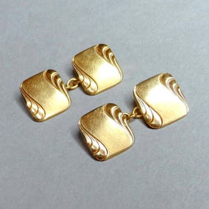 Volute. French Antique Art Deco Cufflinks. Gold Plating.