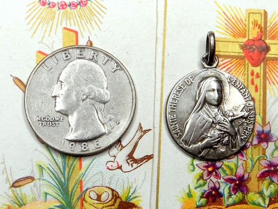 Medaglia Santa Teresa Del Bambino Gesù Di Praga In Argento Massiccio 925 - Devozionale Cattolico