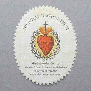 Sacred Heart (to sew). Antique Religious Pendant.