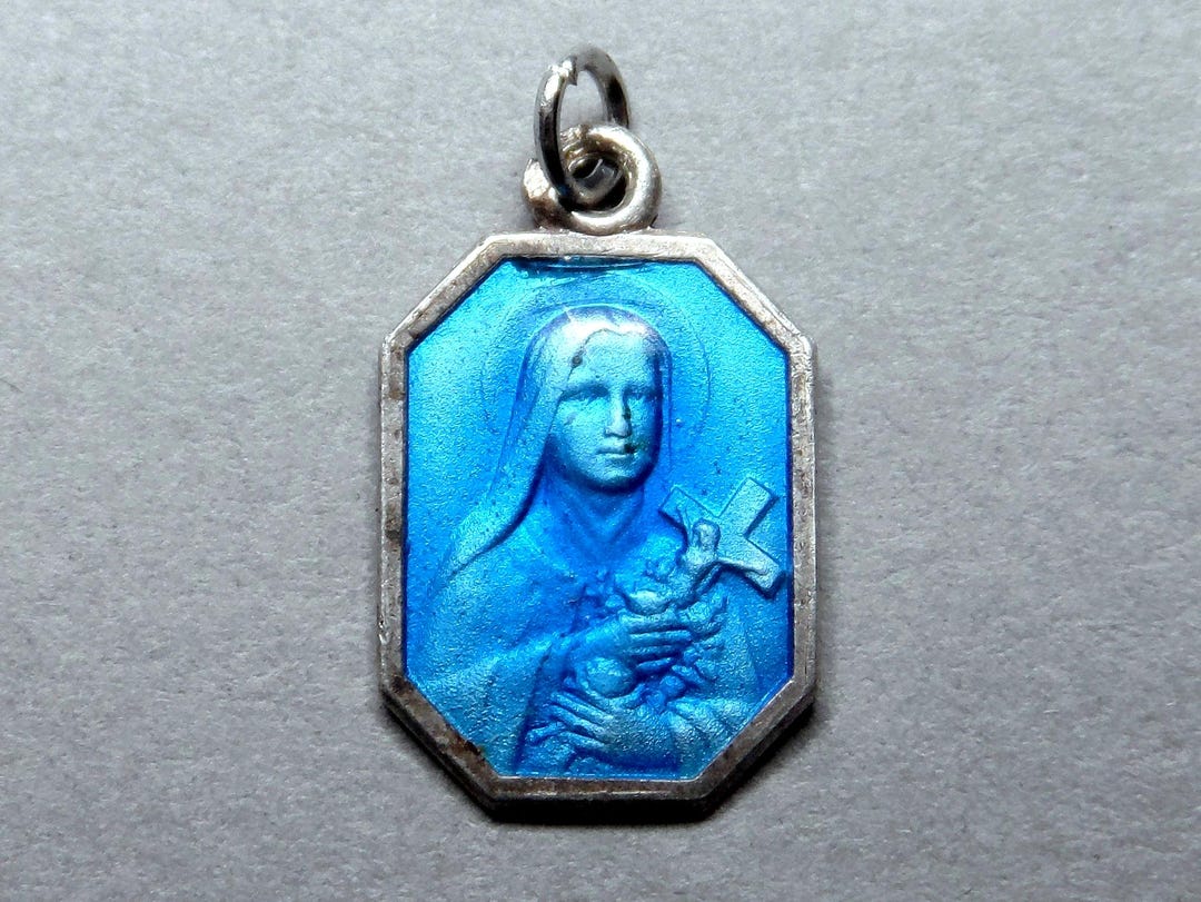 Saint Therese, Sancta Teresia. Antique Religious Enamel Pendant