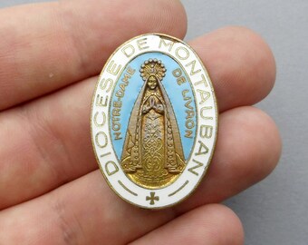 Our Lady of Livron. Antique Religious Brooch.