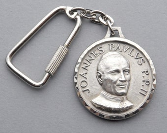 Pope Joannes Paulus II. Vintage Religious Key Ring.
