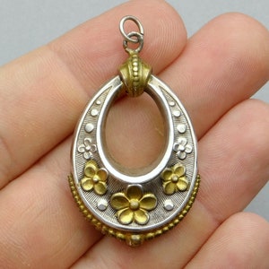 Flowers. Antique Large Pendant.