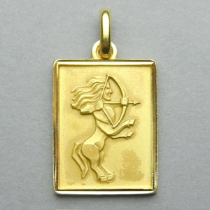 Sagittarius. Vintage Pendant. Gold plating.