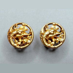 Chimera. Antique French Art Nouveau Cufflinks. Gold Plating.