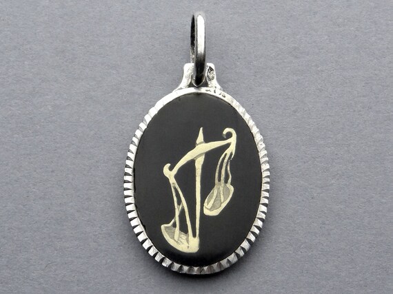 Libra. Vintage Silver Pendant.