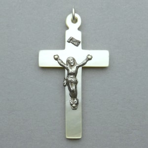 Souvenir, Our Lady of Grace de Rochefort. Mother of Pearl Cross.