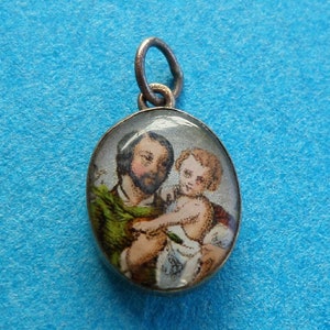 Holy Family. Antique Religious Pendant.