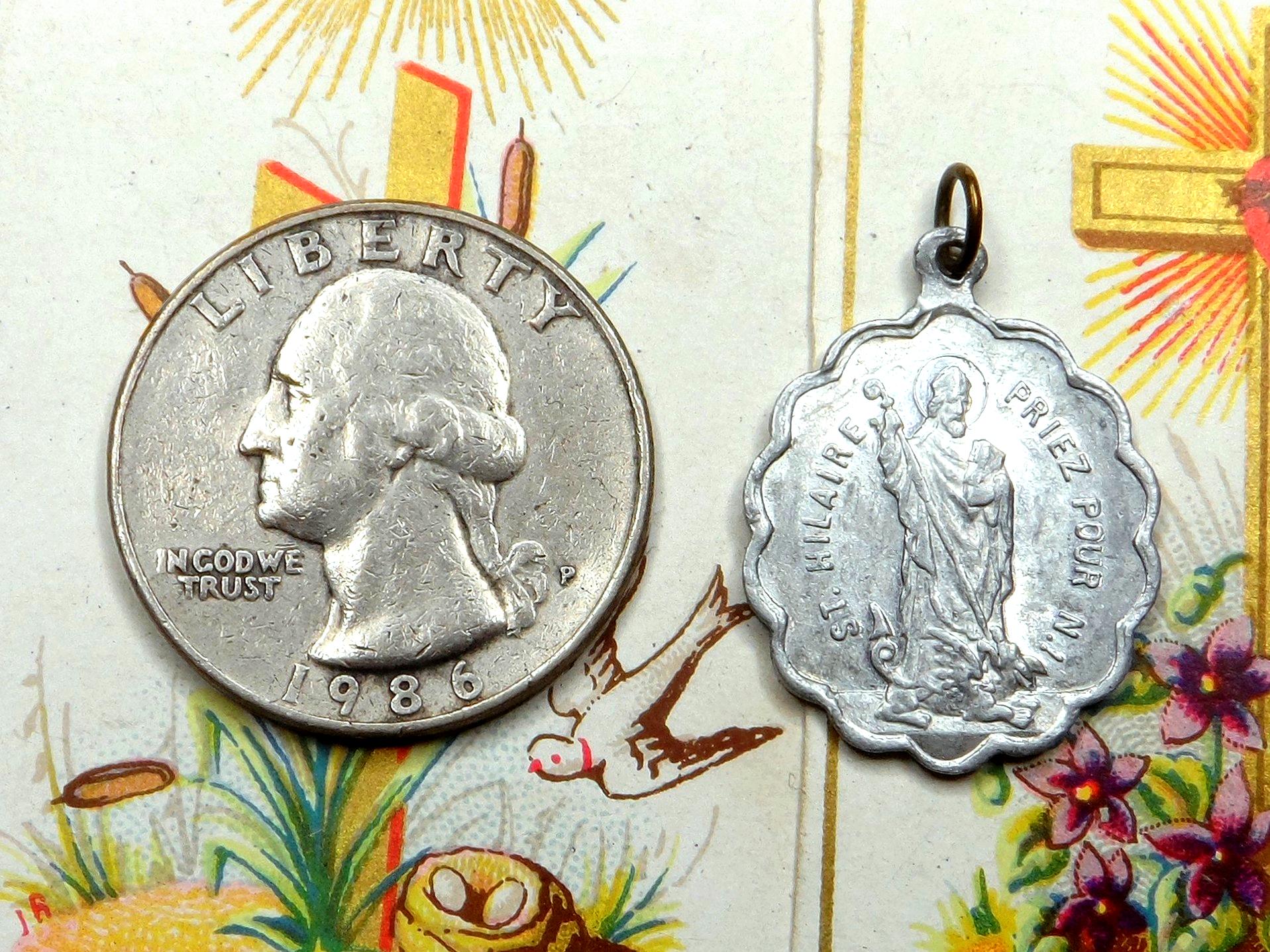 Saint Hilaire and Saint Rolande. Antique Religious Pendant. French Medal. -  Etsy