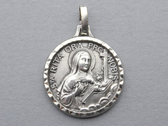 St Rita. Antique Religious Pendant.