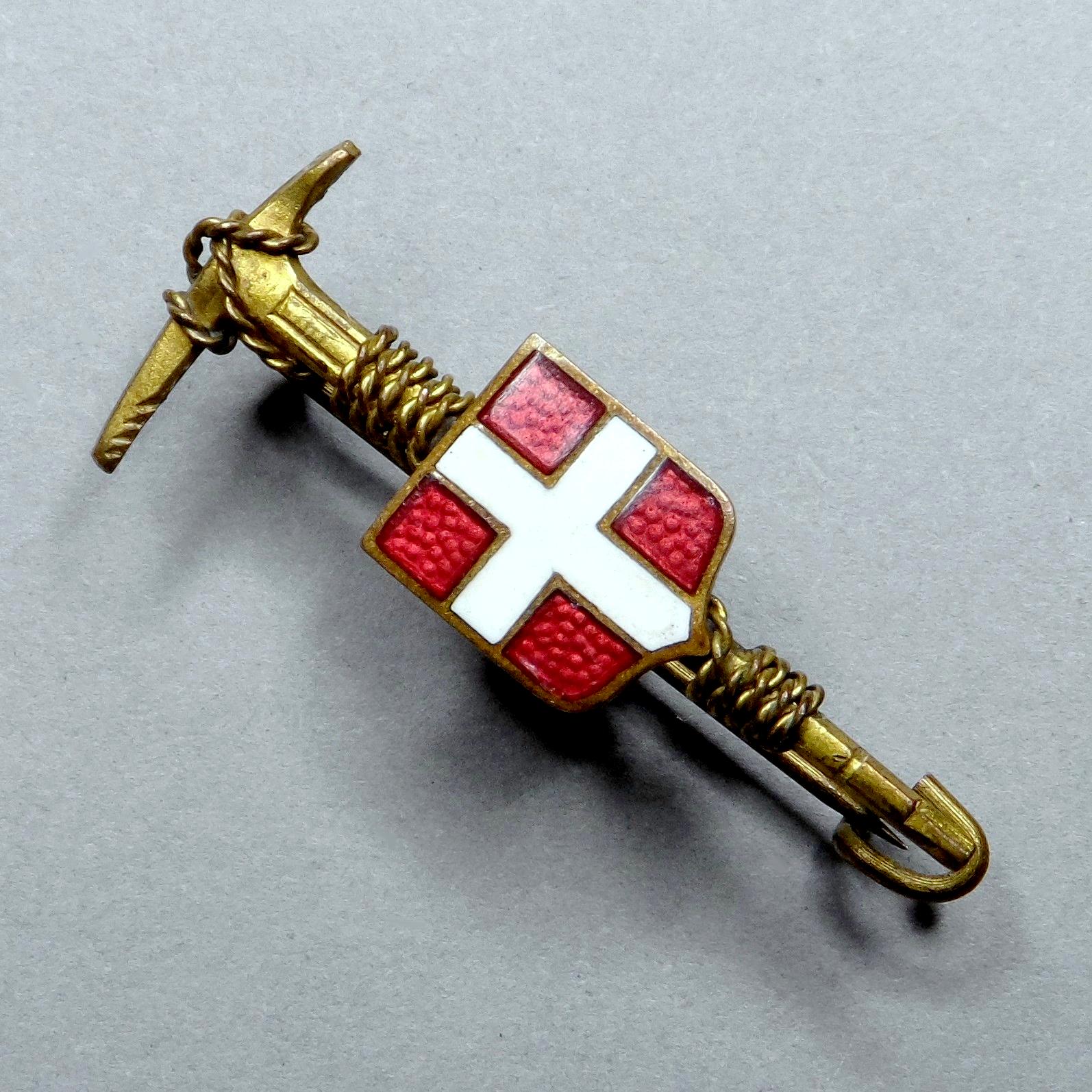 Petite Broche Ancienne Motif Piolet Alpinisme - Zermatt Suisse, Métal (occasion)