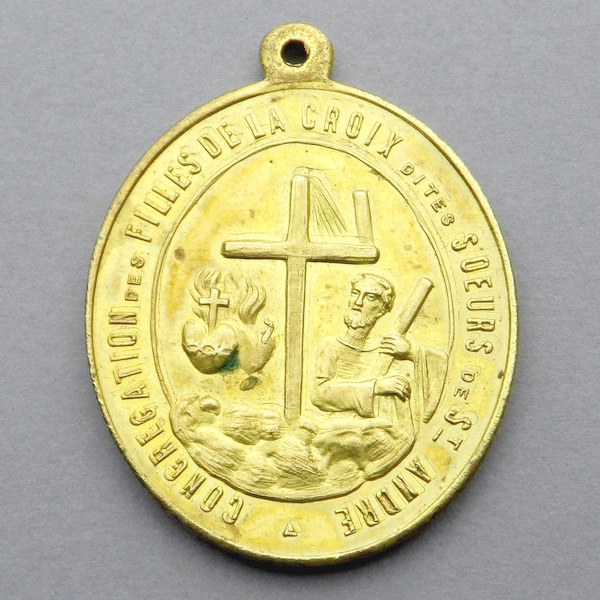 Daughters of the Holy Cross, Sisters of St. Andrew. Antique Religious Pendant.