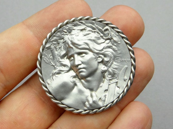 Orpheus, Antique Large Brooch. By Lucien Coudray.
