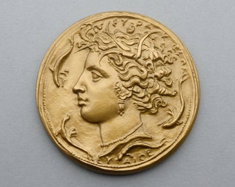 Woman Greek Face, Antique Medal.