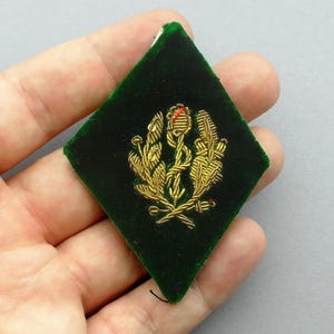 Caduceus, Pharmacist, Medic. Velvet and cannetille. Antique Large Patch. French Army.