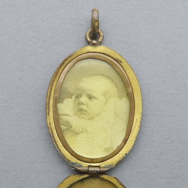 Baby. Antique Photo Pendant.