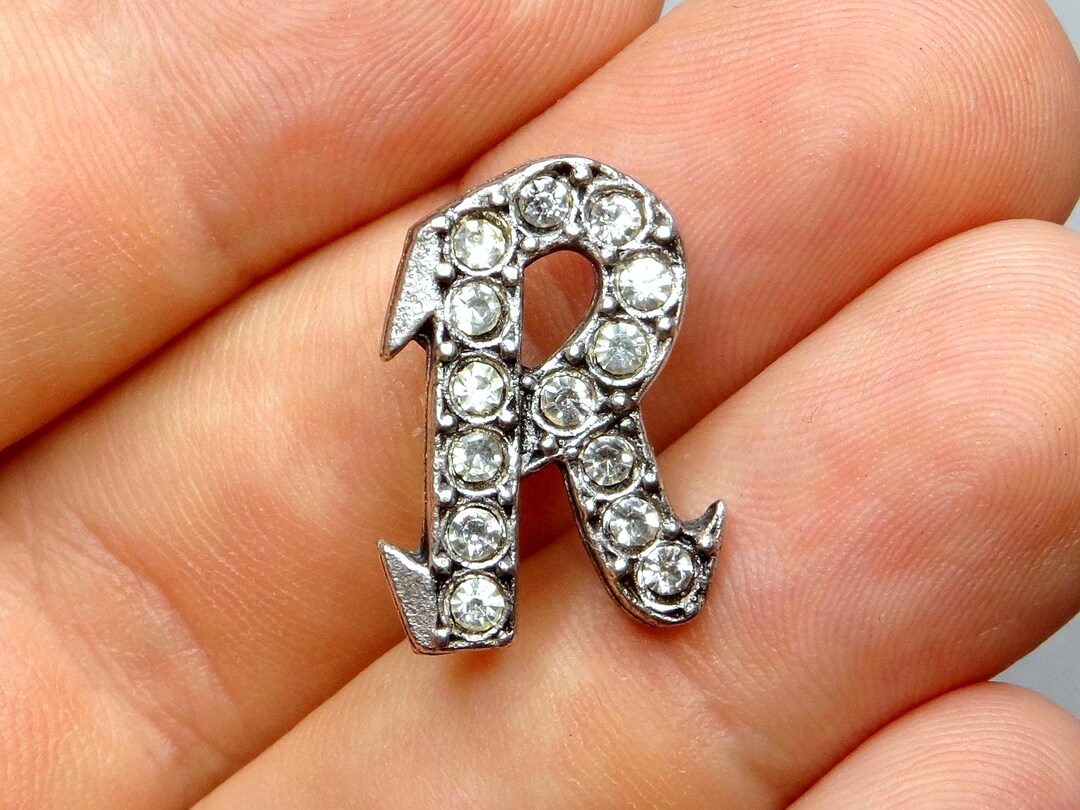 Letter R and Strass. Antique Large Brooch. - Etsy