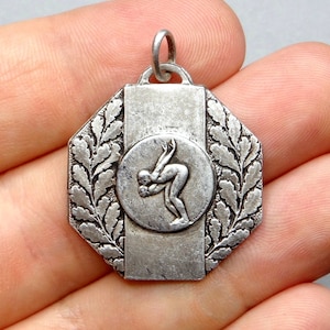 Schwimmen, antiker Anhänger. Französische Medaille von Fraisse Demey.