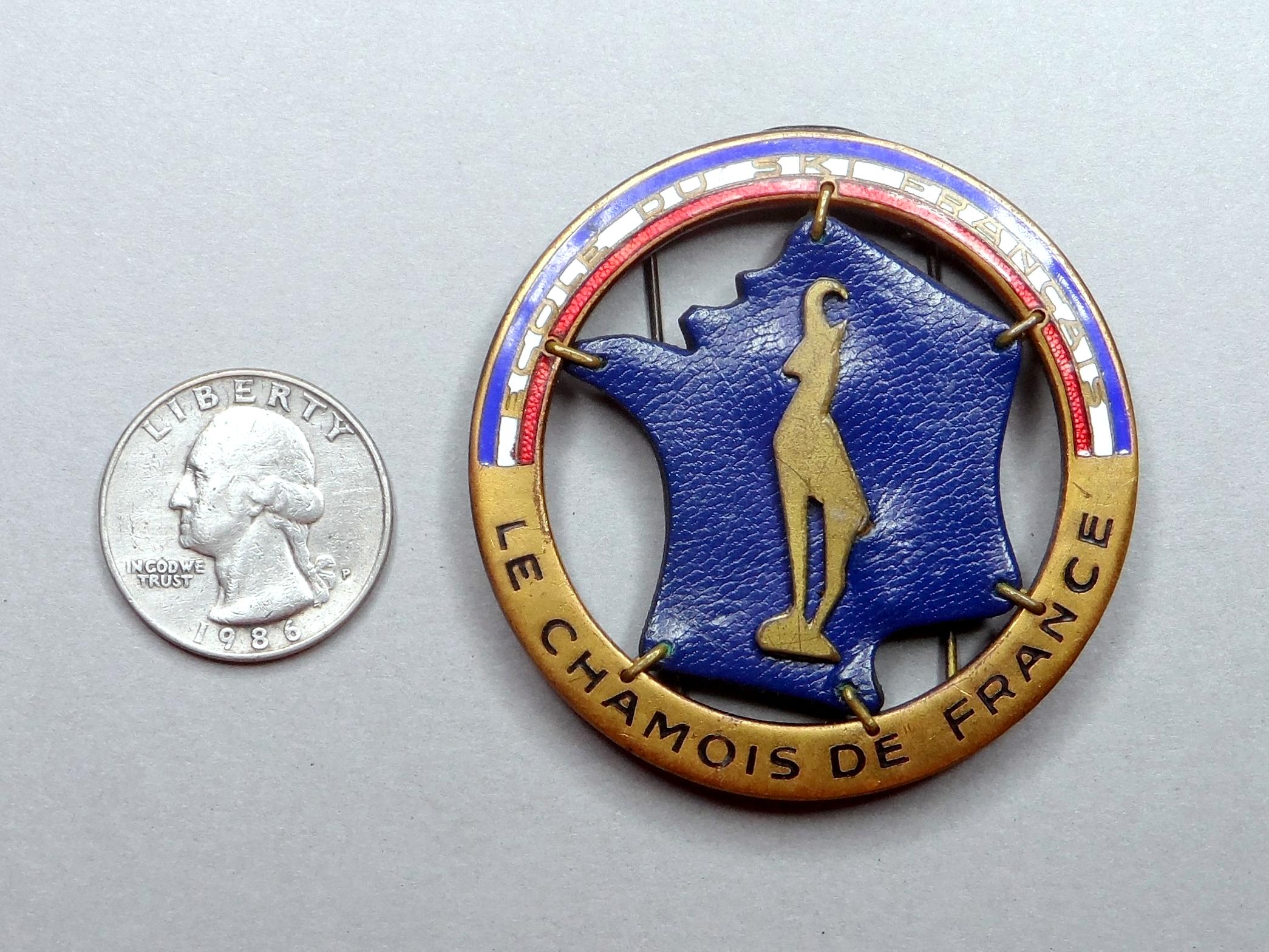 Insigne Ancien Ski En Bronze – Chamois Vintage, Collector Français Des Années Ski !