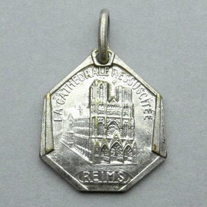 Reims Cathedral, Resurrected. Antique Religious Pendant.