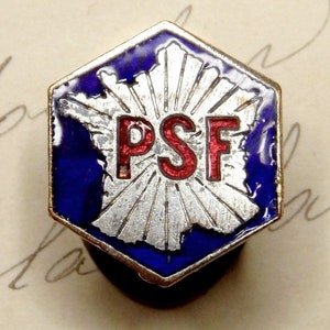 PSF, French Social Party. Enamel Buttonhole