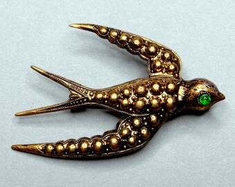 ツバメ。アンティークなフランスの鳥のブローチ。 - Etsy 日本