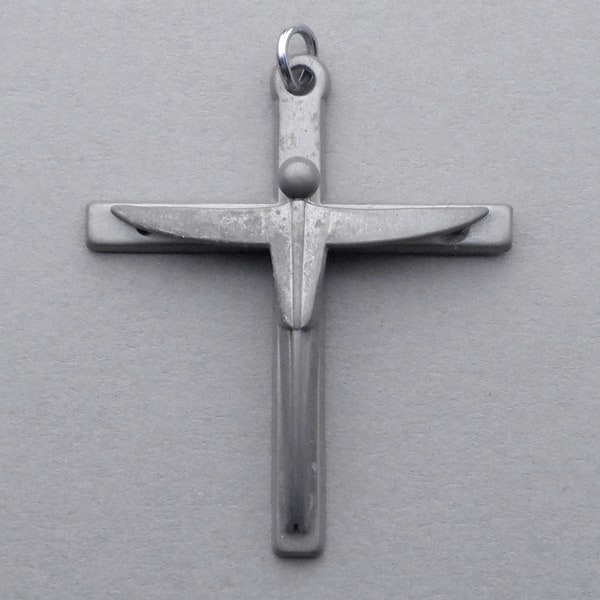 Crucifix. Modernism Religious Pendant.