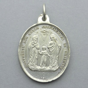 Holy Family. Antique Religious Pendant.