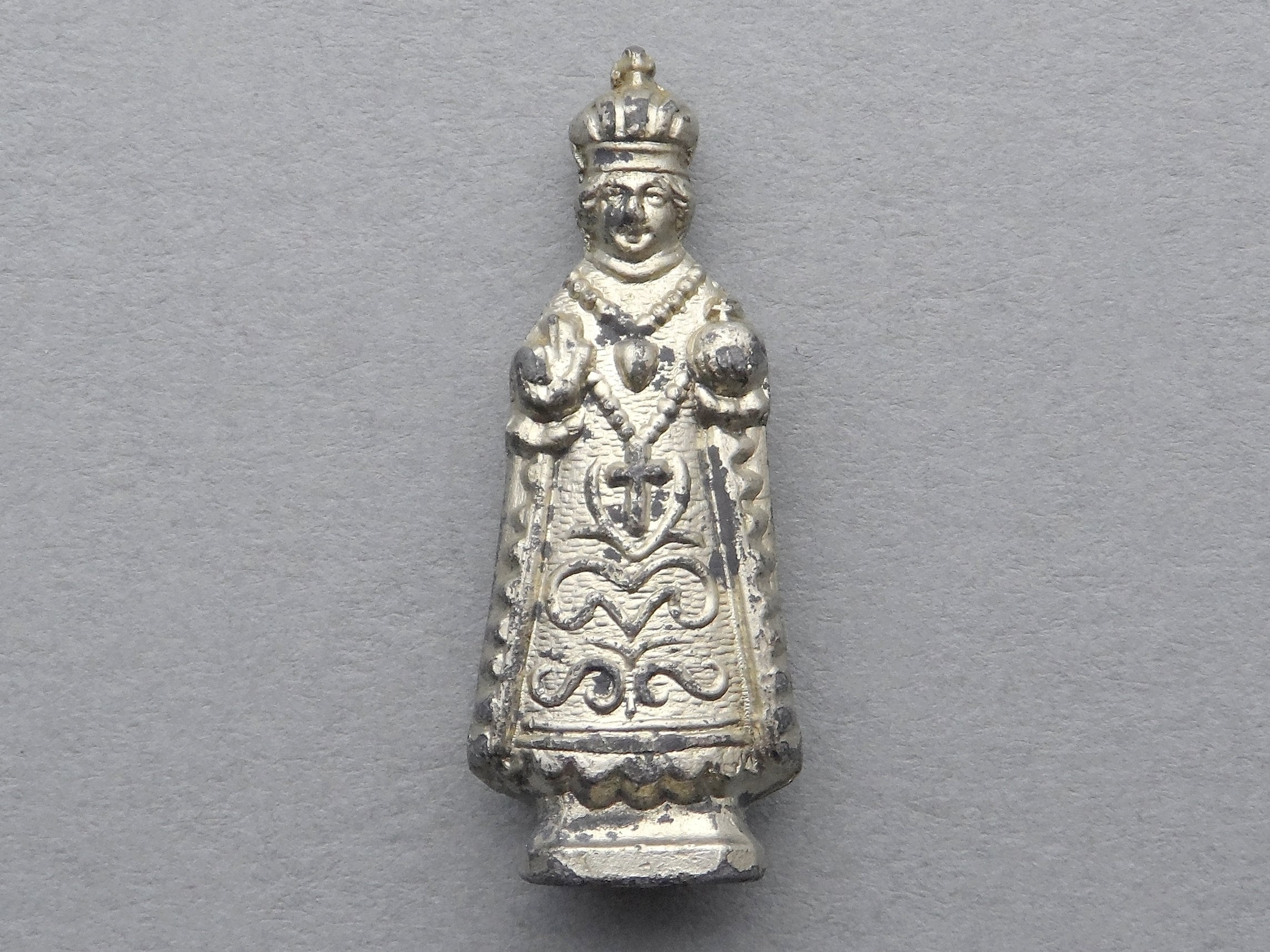 Infant Jesus Of Prague. Antique Religious Statue.