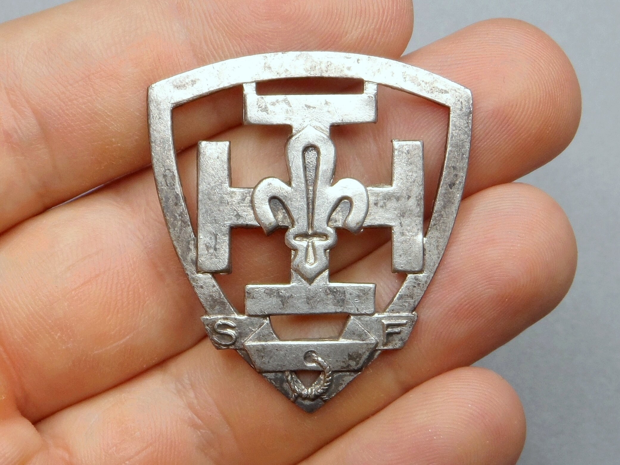 Ｆフランス軍＊ＦＬＬ自由フランス軍＊レジスタンスバッジ（実物） Fフランス軍＊FLL自由フランス軍＊レジスタンスバッジ（実物