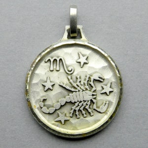 Scorpio, Zodiac. Vintage Large Pendant.