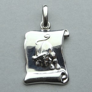 Taurus. Vintage Silver Pendant.