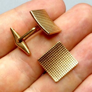 Geometric. French ancient art deco cufflinks. Gold Filled.