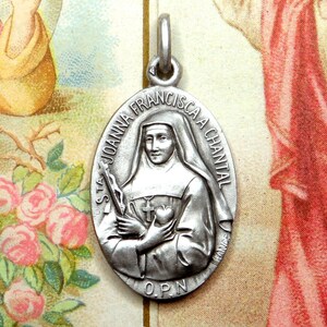 Sint Franciscus van Sales. Jane Frances van Chantal. Antieke religieuze hanger. Franse medaille.