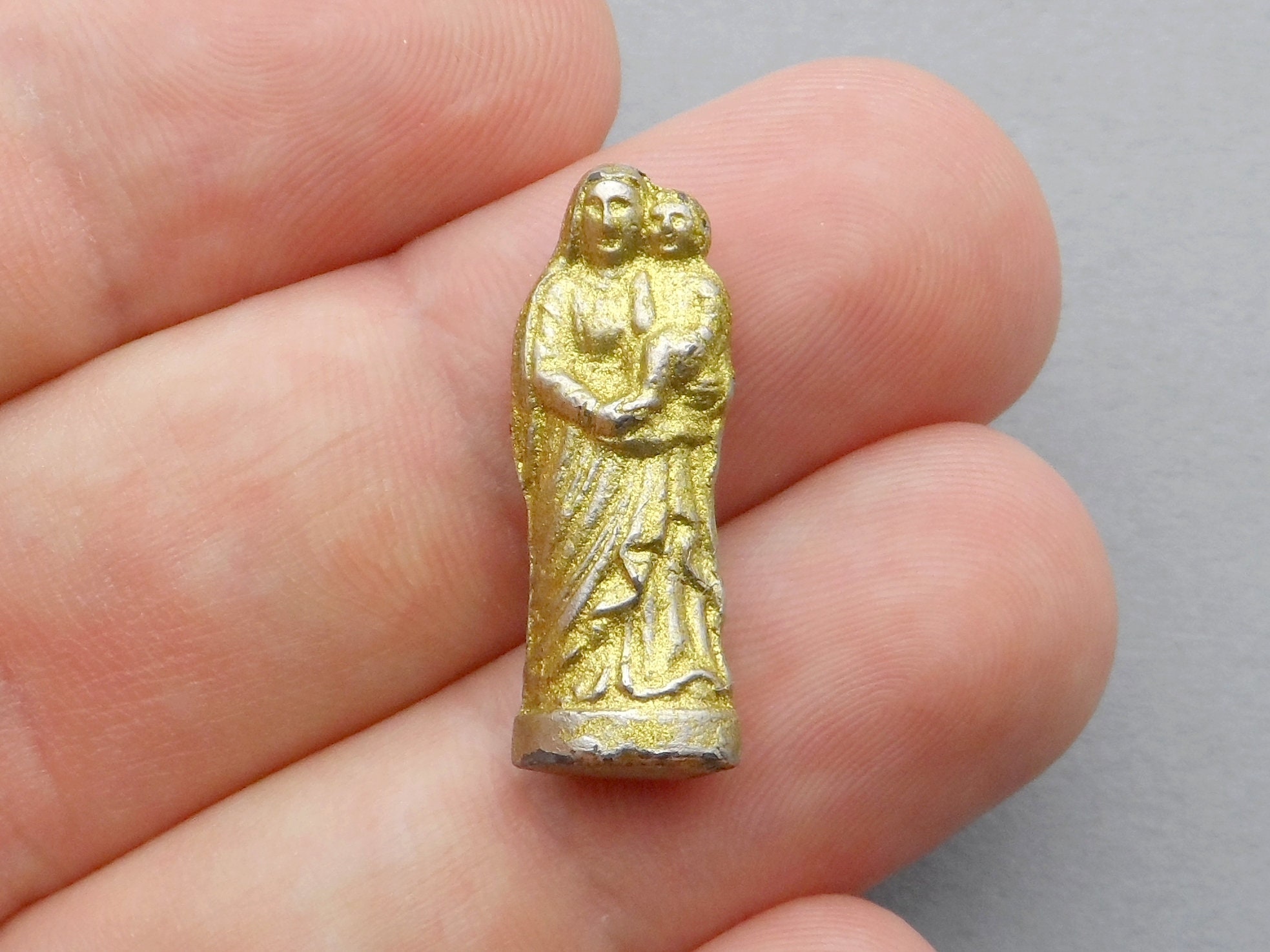 St Mary & Jesus. Antique Religious Statue.