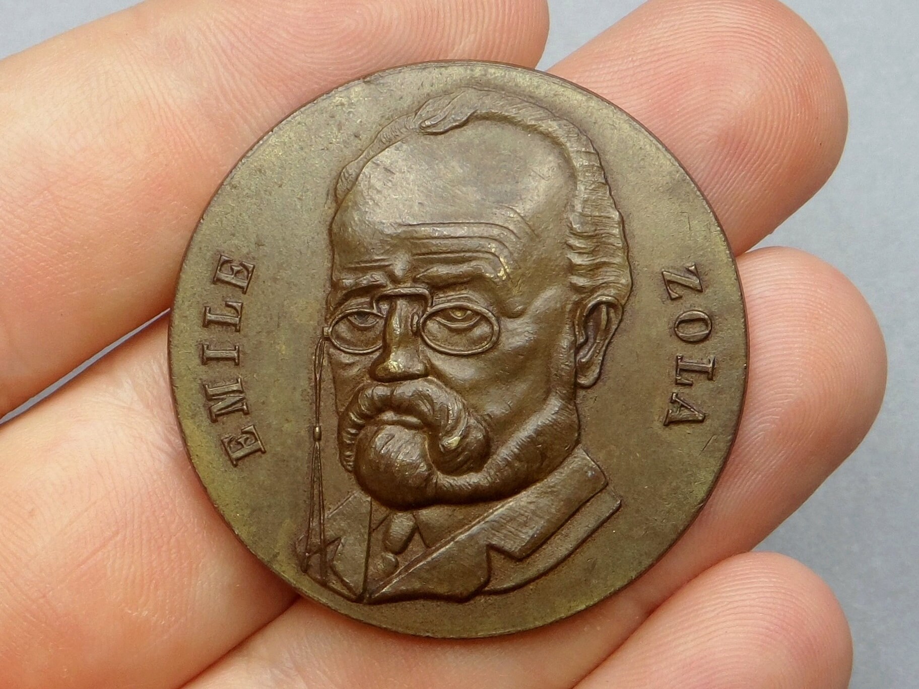 Emile Zola, Antique Large Medal.