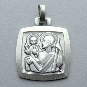 St Christopher. Antique Religious Pendant.