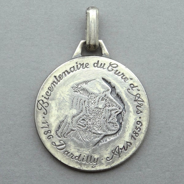 St John Vianney cure d'Ars. Vintage Religious Pendant.