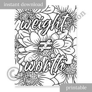 Conjunto de 5 páginas para colorear de Body Positive: descarga digital instantánea: motivadoras y divertidas imagen 4